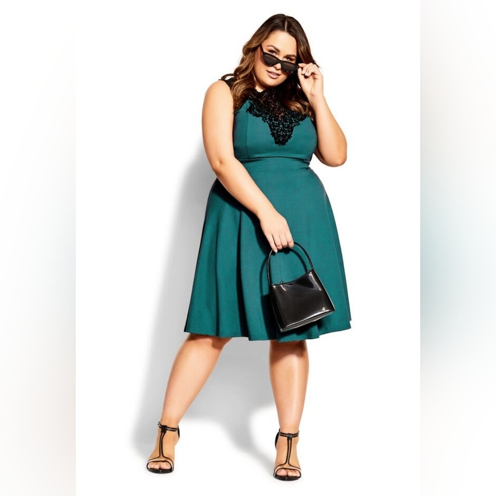 City Chic - Lace Live Dress - Alpine NWT
